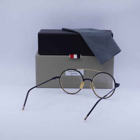 Final Price! Thom Browne TB108 CNVYGLD50 Black/Gold Eyeglasses 50mm - Picture 9 of 9